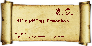 Mátyásy Domonkos névjegykártya